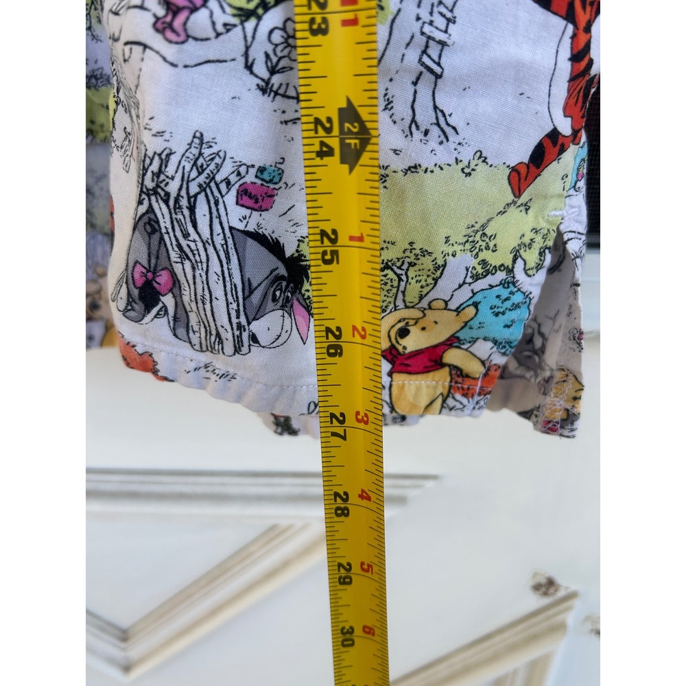 Disney Winnie the Pooh Hundred Acre Wood Scrub Top V-Neck Multicolor Large - Picture 4 of 7